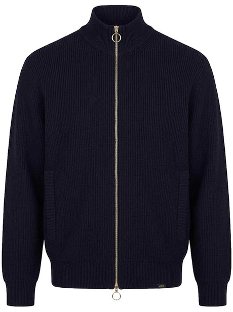 Paul & Shark Knitwear & Jumpers Paul & Shark - Tech Wool Full Zip Navy Sweater