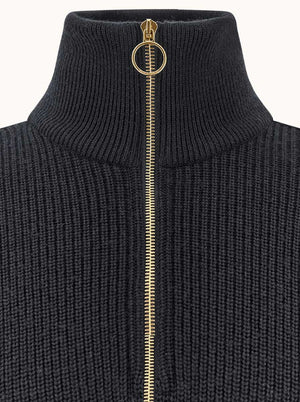 Paul & Shark Knitwear & Jumpers Paul & Shark - Tech Wool Full Zip Navy Sweater
