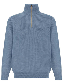 Paul & Shark Knitwear & Jumpers Paul & Shark - Tech Wool Half Zip Deb=nim Sweater