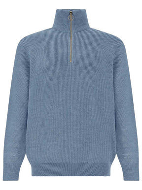 Paul & Shark Knitwear & Jumpers Paul & Shark - Tech Wool Half Zip Deb=nim Sweater