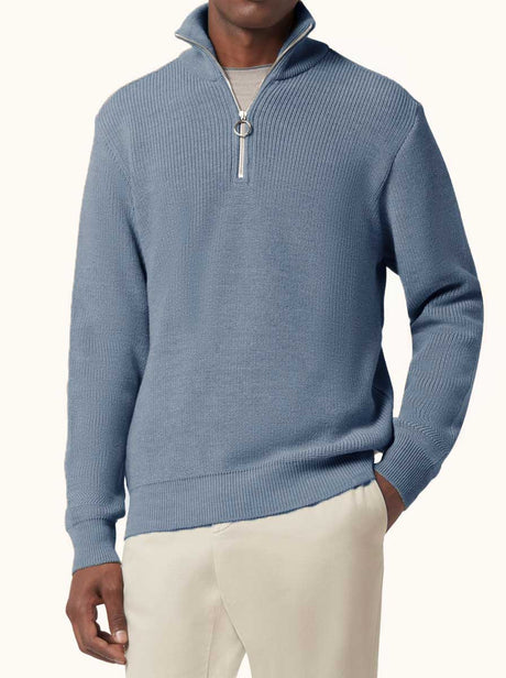 Paul & Shark Knitwear & Jumpers Paul & Shark - Tech Wool Half Zip Deb=nim Sweater