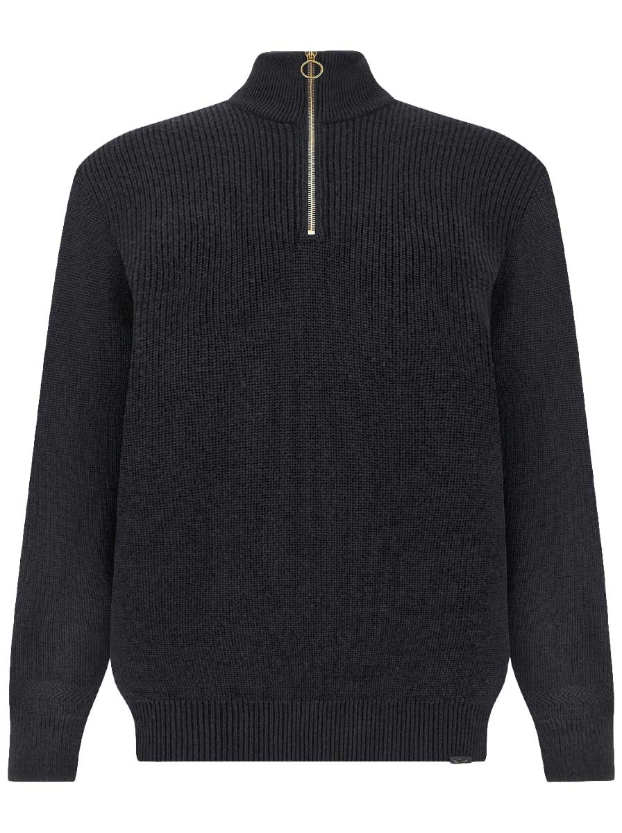 Paul & Shark Knitwear & Jumpers Paul & Shark - Tech Wool Half Zip Navy Sweater
