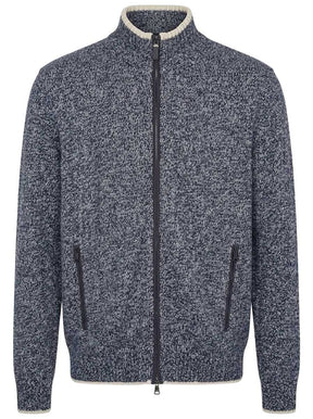 Paul & Shark Knitwear & Jumpers Paul & Shark - Wool & Cashmere Full-Zip Blue Melange Sweater