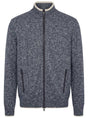 Paul & Shark Knitwear & Jumpers Paul & Shark - Wool & Cashmere Full-Zip Blue Melange Sweater