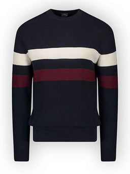 Paul & Shark Knitwear & Jumpers Paul & Shark - Wool Crew Neck Jumper w/ Bold Stripes 223