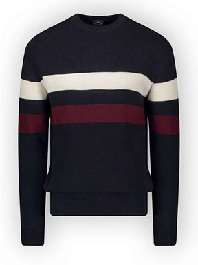 Paul & Shark Knitwear & Jumpers Paul & Shark - Wool Crew Neck Jumper w/ Bold Stripes 223