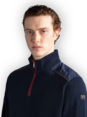 Paul & Shark Knitwear & Jumpers Paul & Shark - Wool half zip sweater w/ Typhoon details 223