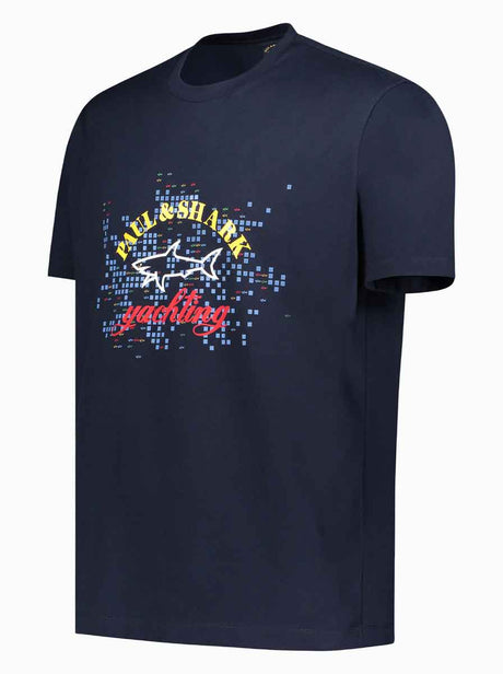 Paul & Shark Polo & T-Shirts Paul & Shark - Cotton T-Shirt w/ Pixel Print
