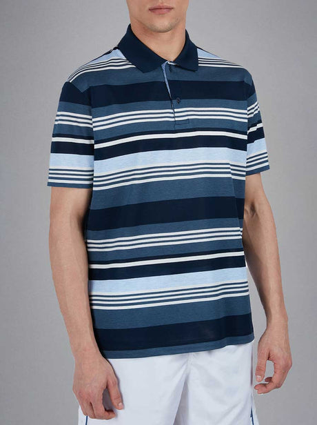 Paul & Shark Polo & T-Shirts Paul & Shark - Multi Stripe Fine Piqué Cotton Navy Polo