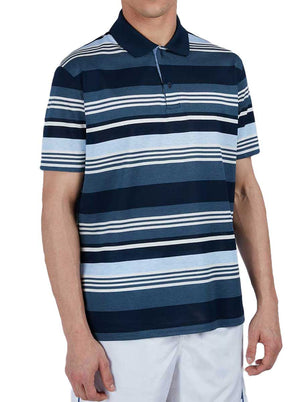 Paul & Shark Polo & T-Shirts Paul & Shark - Multi Stripe Fine Piqué Cotton Navy Polo