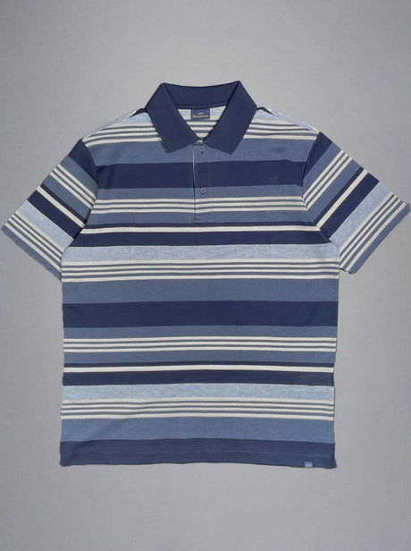 Paul & Shark Polo & T-Shirts Paul & Shark - Multi Stripe Fine Piqué Cotton Navy Polo