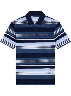 Paul & Shark Polo & T-Shirts Paul & Shark - Multi Stripe Fine Piqué Cotton Navy Polo