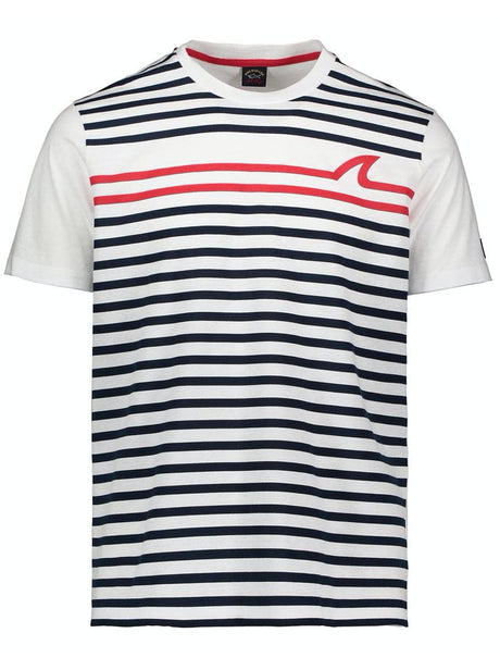 Paul & Shark Polo & T-Shirts Paul & Shark - Multi Striped T-Shirt w/ Fin Print