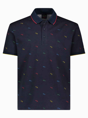 Paul & Shark Polo & T-Shirts Paul & Shark - Shark Print Cotton Polo Shirt