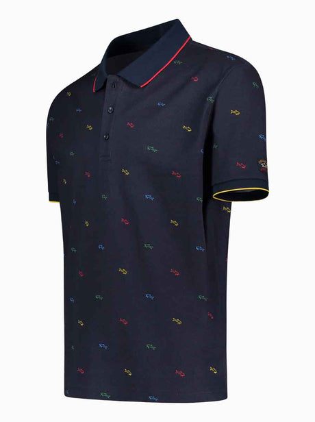 Paul & Shark Polo & T-Shirts Paul & Shark - Shark Print Cotton Polo Shirt