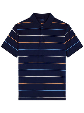 Paul & Shark Polo & T-Shirts Paul & Shark - Striped Double Mercerised Jersey Cotton Navy Polo