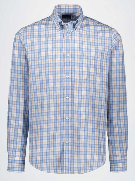 Paul & Shark Shirts Paul & Shark - Button Down Blue/Orange Check Long Sleeve Shirt