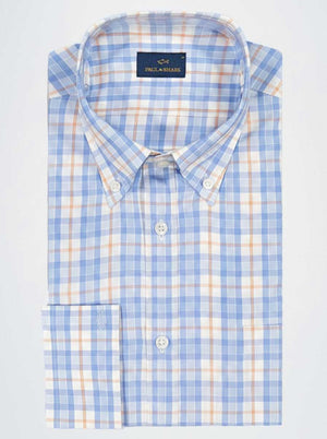 Paul & Shark Shirts Paul & Shark - Button Down Blue/Orange Check Long Sleeve Shirt