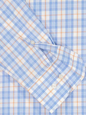 Paul & Shark Shirts Paul & Shark - Button Down Blue/Orange Check Long Sleeve Shirt