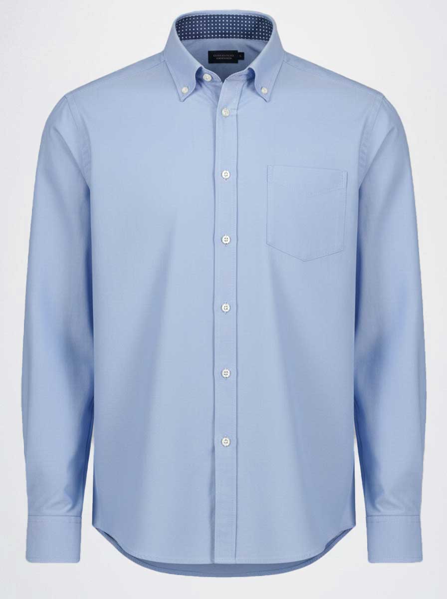 Paul & Shark Shirts Paul & Shark - Button Down Blue Summer Oxford Long Sleeve Shirt