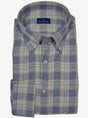 Paul & Shark Shirts Paul & Shark - Button Down Denim Blue Flannel Check Long Sleeve Shirt