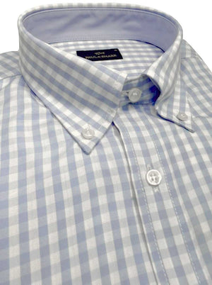 Paul & Shark Shirts Paul & Shark - Button Down Light Blue Check Long Sleeve Shirt