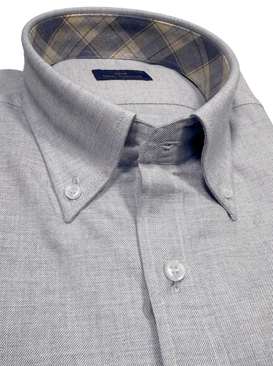 Paul & Shark Shirts Paul & Shark - Button Down Light Blue Flannel Long Sleeve Shirt