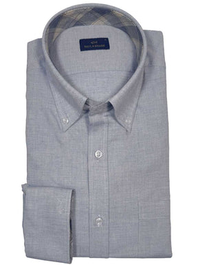 Paul & Shark Shirts Paul & Shark - Button Down Light Blue Flannel Long Sleeve Shirt