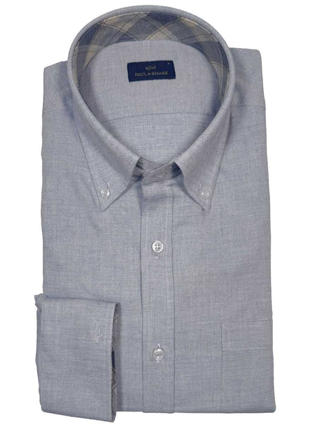 Paul & Shark Shirts Paul & Shark - Button Down Light Blue Flannel Long Sleeve Shirt