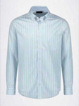 Paul & Shark Shirts Paul & Shark - Button Down Turquoise/Blue Stripe Long Sleeve Shirt