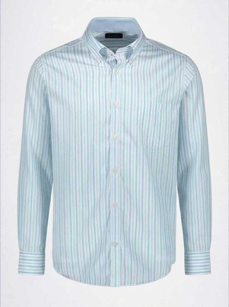 Paul & Shark Shirts Paul & Shark - Button Down Turquoise/Blue Stripe Long Sleeve Shirt