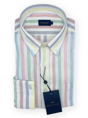 Paul & Shark Shirts Paul & Shark - Candy Stripe Cotton/Linen Shirt