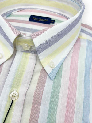 Paul & Shark Shirts Paul & Shark - Candy Stripe Cotton/Linen Shirt