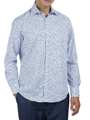 Paul & Shark Shirts Paul & Shark - Floral Print Cotton Blue Shirt
