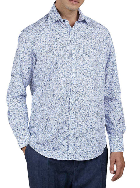 Paul & Shark Shirts Paul & Shark - Floral Print Cotton Blue Shirt