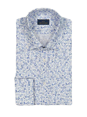 Paul & Shark Shirts Paul & Shark - Floral Print Cotton Blue Shirt