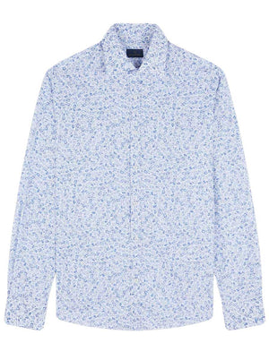 Paul & Shark Shirts Paul & Shark - Floral Print Cotton Blue Shirt