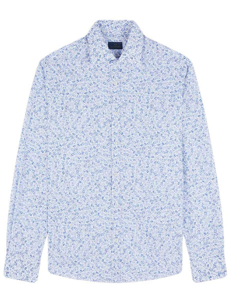 Paul & Shark Shirts Paul & Shark - Floral Print Cotton Blue Shirt