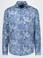 Paul & Shark Shirts Paul & Shark - French Collar Blue Floral Liberty Print Long Sleeve Shirt