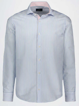Paul & Shark Shirts Paul & Shark - French Collar Blue Stripe Long Sleeve Shirt
