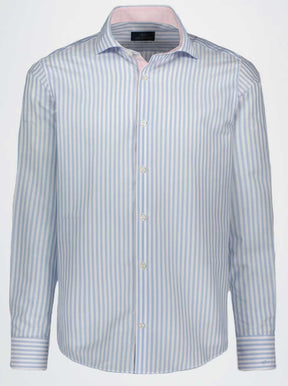 Paul & Shark Shirts Paul & Shark - French Collar Blue Stripe Long Sleeve Shirt