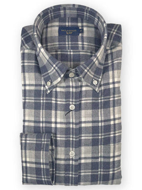 Paul & Shark Shirts Paul & Shark - Long Sleeve Shirt - Blue/Grey Check Button Down Flannel