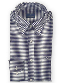 Paul & Shark Shirts Paul & Shark - Long Sleeve Shirt - Oxford Gingham Navy Button Down