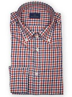 Paul & Shark Shirts Paul & Shark - Long Sleeve Shirt - Red & Blue Gingham Check Button Down