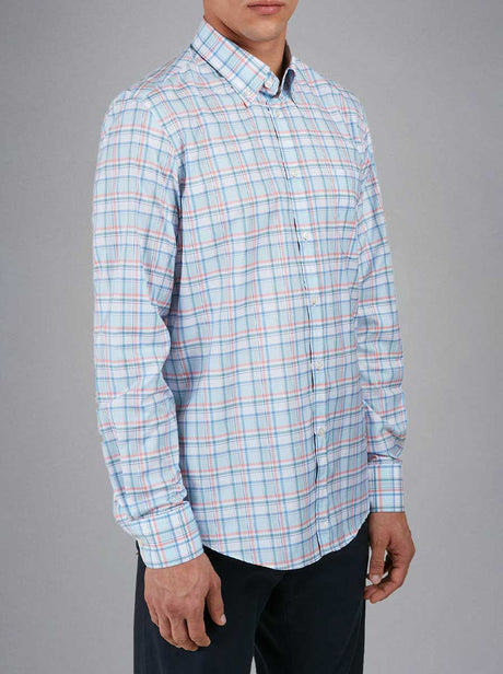 Paul & Shark Shirts Paul & Shark - Multi Check 120/2 Cotton Light Blue Shirt