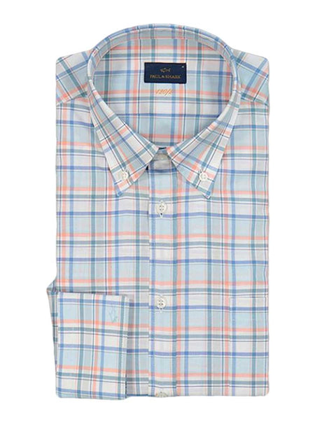 Paul & Shark Shirts Paul & Shark - Multi Check 120/2 Cotton Light Blue Shirt