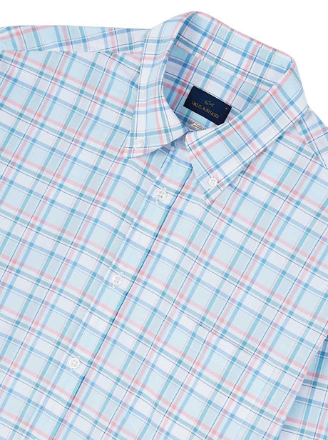 Paul & Shark Shirts Paul & Shark - Multi Check 120/2 Cotton Light Blue Shirt