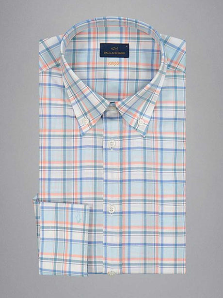 Paul & Shark Shirts Paul & Shark - Multi Check 120/2 Cotton Light Blue Shirt