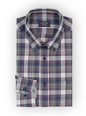 Paul & Shark Shirts Paul & Shark - Multi Check Cotton Flannel Button Down Shirt