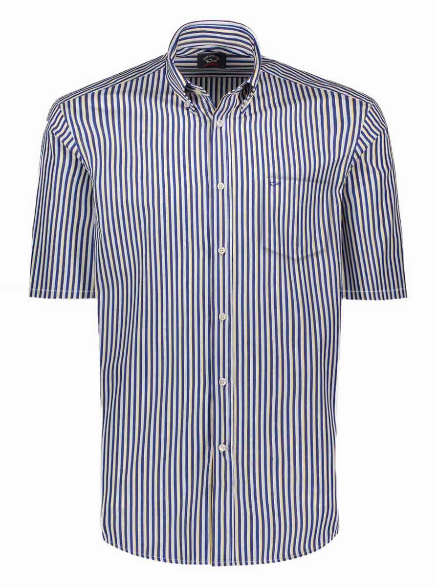 Striped short clearance sleeve button down